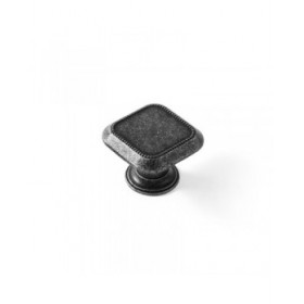 Pomo Rei 3120 Argentato Metallo Consumato 30 x 30 mm 4 Pezzi