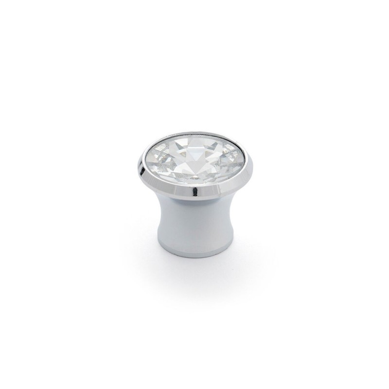 Pomo Rei 943 Alluminio Cristallo Ø 27 x 23 mm 4 Pezzi