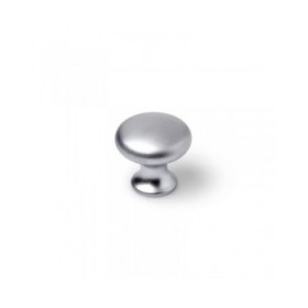 Pomo Rei Argentato Metallo Ø 25 x 24 mm Rotondo Finitura opaca 4 Pezzi