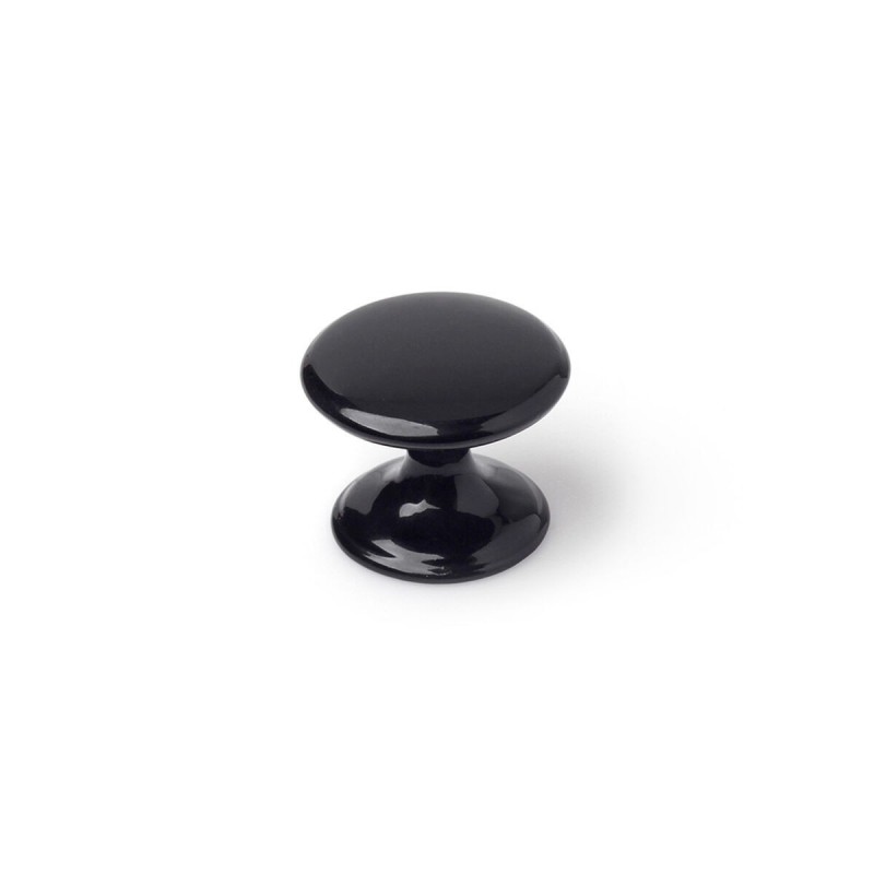 Pomo Rei 756 Nero Metallo Ø 33 x 27 mm 4 Pezzi