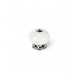 Pomo Rei e517 Bianco Metallo Ø 40 x 36 mm 4 Pezzi
