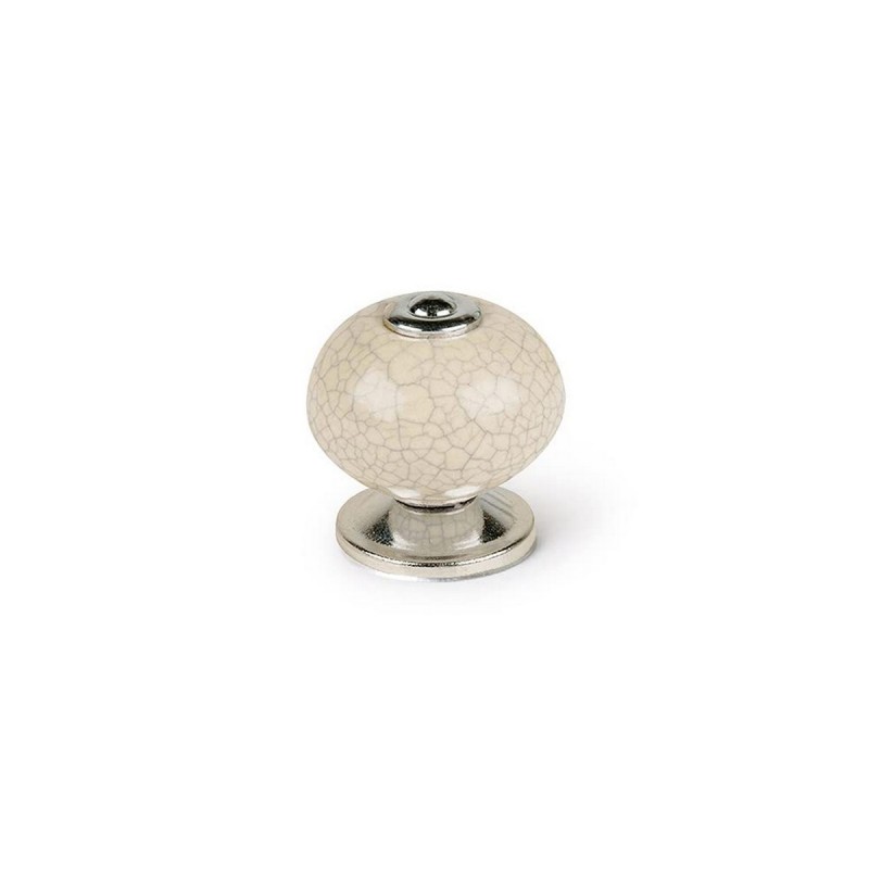 Pomo Rei Bianco Metallo Ø 40 x 36 mm 4 Pezzi