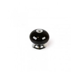 Pomo Rei e517 Nero Metallo Ø 40 x 36 mm 4 Pezzi