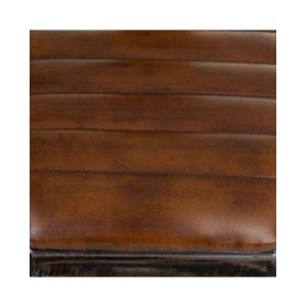 Sgabello Alexandra House Living Marrone Nero Pelle Ferro 53 x 105 x 49 cm