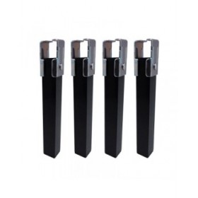Gambe del letto Micel PT25 96400 Nero Acciaio 4 Pezzi
