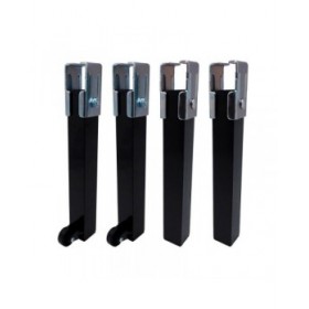 Gambe del letto Micel PT25 96403 Nero Acciaio Con ruote 4 Pezzi