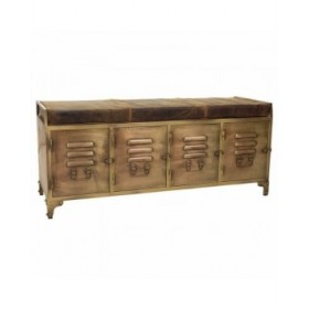 Panca Alexandra House Living Pelle Ferro 40 x 51 x 120 cm