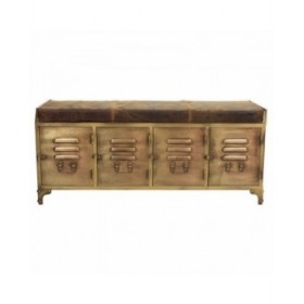 Panca Alexandra House Living Pelle Ferro 40 x 51 x 120 cm