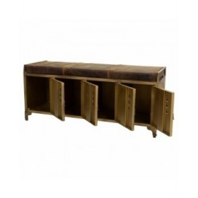 Panca Alexandra House Living Pelle Ferro 40 x 51 x 120 cm