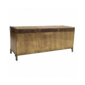 Panca Alexandra House Living Pelle Ferro 40 x 51 x 120 cm