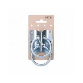 Parcheggio cani EDM 85244 Argentato 70 x 45 mm Distintivo Anelli (2 Unità)