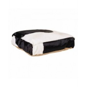 Cuscino Alexandra House Living Bianco Nero Pelle 10 x 48 x 48 cm