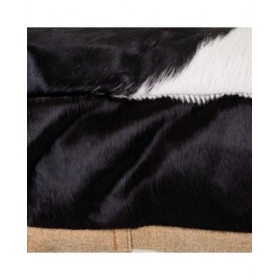 Cuscino Alexandra House Living Bianco Nero Pelle 10 x 48 x 48 cm