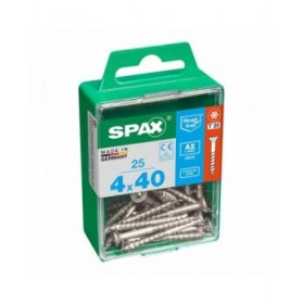 Scatola a viti SPAX Filettatura parziale 4 x 40 mm Testa piatta (25 Unità)