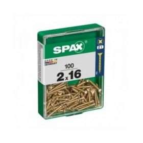 Scatola a viti SPAX 4081020200162 Testa piatta 2 x 12 mm 2 x 16 mm 2,0 x 16 mm (100 Unità)
