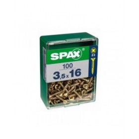 Scatola a viti SPAX Yellox Legno Testa piatta 100 Pezzi (3,5 x 20 mm)