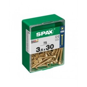 Scatola a viti SPAX Yellox Legno Testa piatta 75 Pezzi (3,5 x 30 mm)