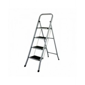 Scala Pieghevole a 4 Scalini EDM Grigio Acciaio (47 x 89 x 128 cm)