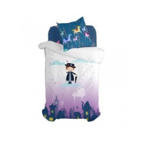 Set di copripiumino HappyFriday Mr Fox Nanny Multicolore Singolo 2 Pezzi
