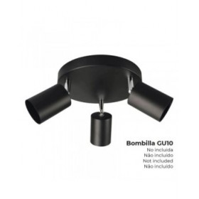 Lampadario EDM 32035 Nero Metallo 50 W Ø 20 x 9 x 14,6 cm GU10