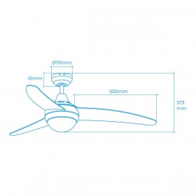 Ventilatore da Soffitto con Luce EDM 33804 Egeo Argentato 60 W