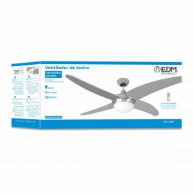 Ventilatore da Soffitto con Luce EDM 33807 Caspio Argentato 60 W
