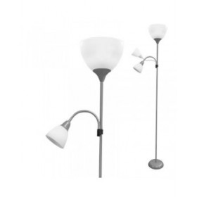 Lampada da Terra EDM 30010 Boston Argentato 60 W 220-240 V 176 cm