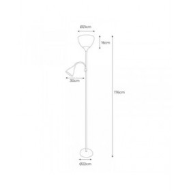 Lampada da Terra EDM 30010 Boston Argentato 60 W 220-240 V 176 cm