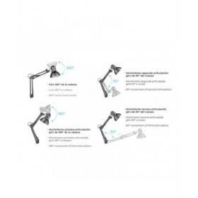 Lampada da scrivania EDM 30080 Melbourne Bianco Metallo 60 W 24 x 98 cm E27 Flexo/Lampada da scrivania