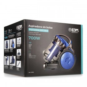 Aspirapolvere senza Sacchetto EDM 07696 700 W Azzurro 700 W 2,5 L