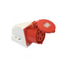 Base della spina Solera 932154 CETAC Con coperchio Rosso 32 A Superficie
