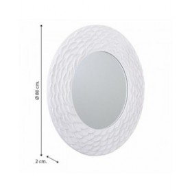 Specchio da parete Alexandra House Living Bianco 80 x 2 x 80 cm Cerchi