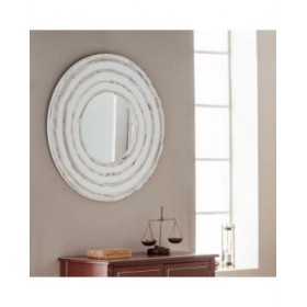 Specchio da parete Alexandra House Living Bianco 2 x 40 x 80 cm Cerchi