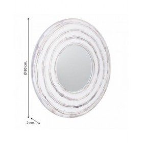 Specchio da parete Alexandra House Living Bianco 2 x 40 x 80 cm Cerchi