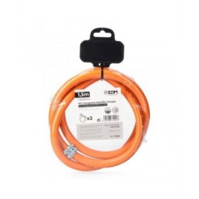 Tubo per Gas Butano EDM 74195 Butaflex 1,5 m 9 x 15 mm Doppio strato 2 fascetta stringitubo