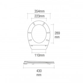 Tavoletta da Water EDM 01511 Bianco PVC