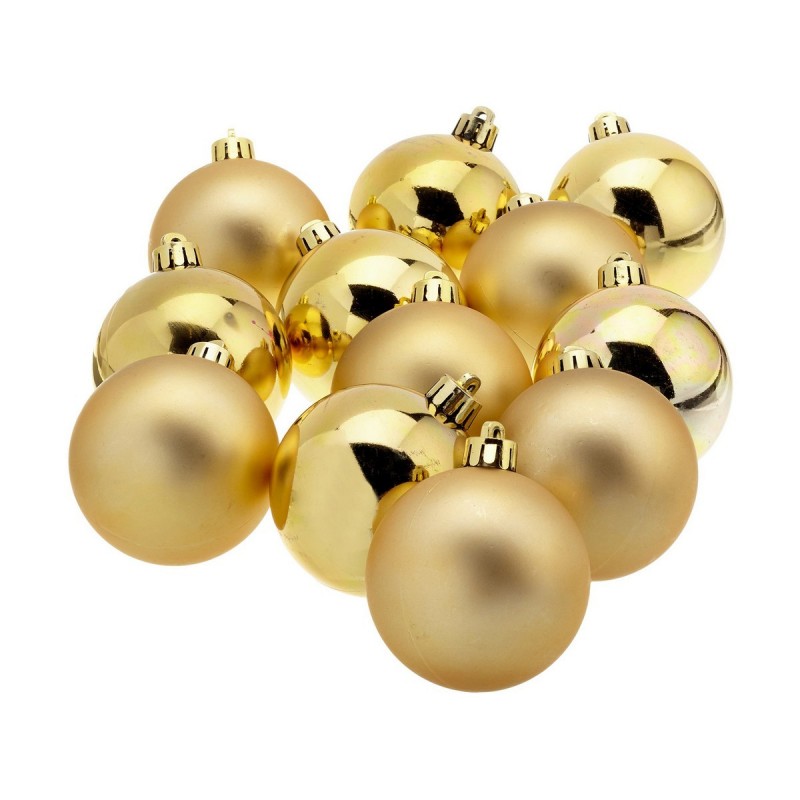 Palle di Natale Decoris 12 Unità Dorato Plastica Ø 6 cm