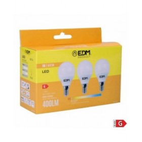 Confezione da 3 lampadine LED EDM 98200 G 35 W 5 W 50 W E14 400 lm Ø 4,5 x 8 cm (3200 K)