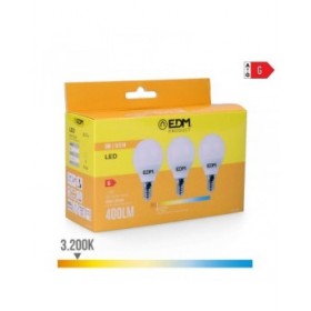 Confezione da 3 lampadine LED EDM 98200 G 35 W 5 W 50 W E14 400 lm Ø 4,5 x 8 cm (3200 K)