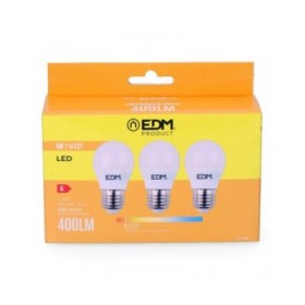 Confezione da 3 lampadine LED EDM 98201 G 35 W 5 W 50 W E27 3200 Lm Ø 4,5 x 8 cm (3200 K)