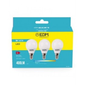 Confezione da 3 lampadine LED EDM 98202 G 35 W 5 W 50 W E14 400 lm Ø 4,5 x 8 cm (6400 K)