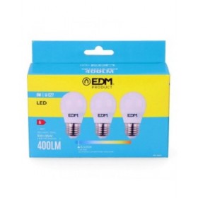 Confezione da 3 lampadine LED EDM 98203 G 35 W 5 W 50 W E27 400 lm Ø 4,5 x 8 cm (6400 K)