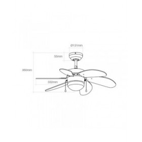 Ventilatore da Soffitto con Luce EDM 33985 Aral Bianco 50 W