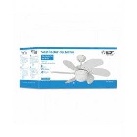 Ventilatore da Soffitto con Luce EDM 33985 Aral Bianco 50 W