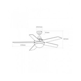 Ventilatore da Soffitto con Luce EDM 33988 Adriatico Bianco 60 W