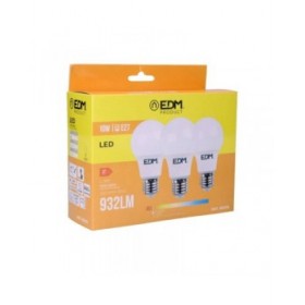 Confezione da 3 lampadine LED EDM 98206 F 60 W 10 W 68 W E27 810 Lm 932 Lm Ø 6 x 10,8 cm (3200 K)