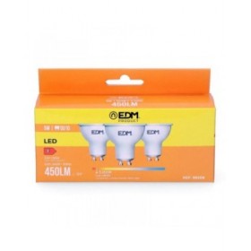 Confezione da 3 lampadine LED EDM 98208 F 5 W 45 W GU10 450 lm Ø 5 x 5,5 cm (3200 K)
