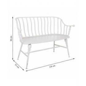 Panca Alexandra House Living Bianco Ferro 53 x 86 x 128 cm