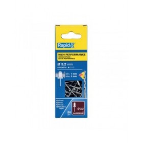 Rivetto Rapid 5001528 Punta da trapano Ø 3,2 x 6 mm Alluminio (50 Unità)