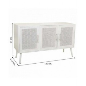 Credenza Alexandra House Living Bianco Argentato Bambù Legno MDF 41 x 71 x 120 cm